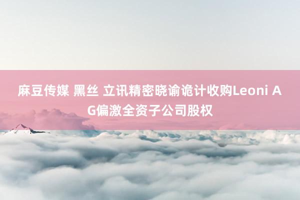   麻豆传媒 黑丝 立讯精密晓谕诡计收购Leoni AG偏激全资子公司股权