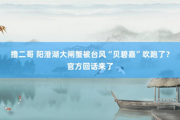   撸二哥 阳澄湖大闸蟹被台风“贝碧嘉”吹跑了？官方回话来了