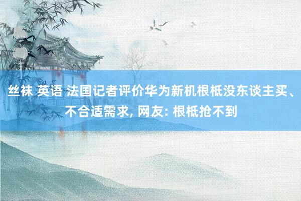   丝袜 英语 法国记者评价华为新机根柢没东谈主买、不合适需求, 网友: 根柢抢不到