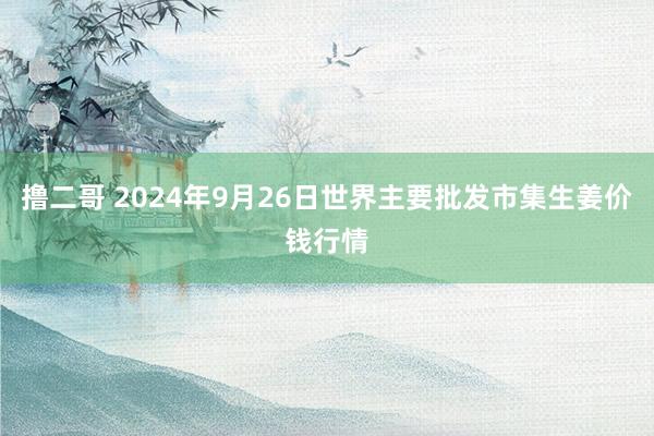   撸二哥 2024年9月26日世界主要批发市集生姜价钱行情