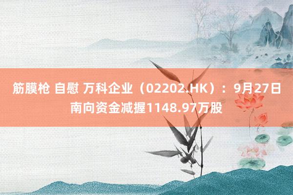   筋膜枪 自慰 万科企业（02202.HK）：9月27日南向资金减握1148.97万股