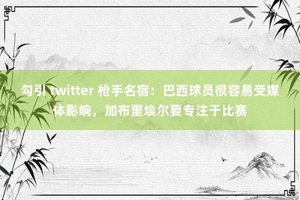 勾引 twitter 枪手名宿：巴西球员很容易受媒体影响，加布里埃尔要专注于比赛