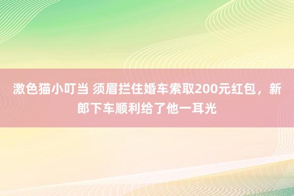 激色猫小叮当 须眉拦住婚车索取200元红包，新郎下车顺利给了他一耳光