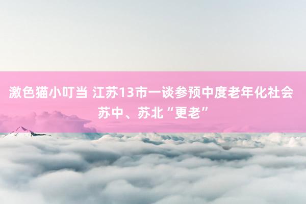 激色猫小叮当 江苏13市一谈参预中度老年化社会 苏中、苏北“更老”