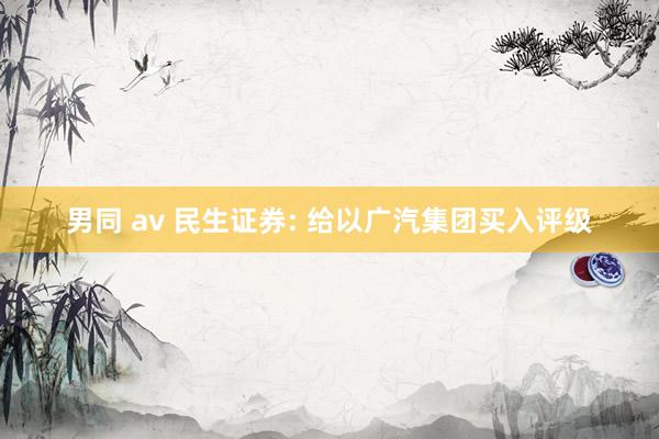   男同 av 民生证券: 给以广汽集团买入评级