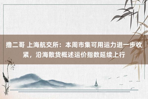   撸二哥 上海航交所：本周市集可用运力进一步收紧，沿海散货概述运价指数延续上行