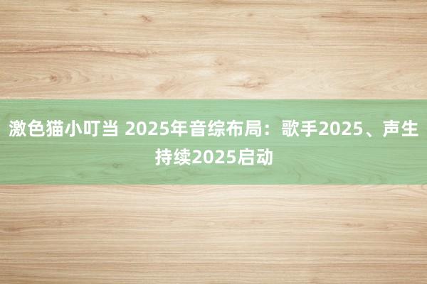   激色猫小叮当 2025年音综布局：歌手2025、声生持续2025启动