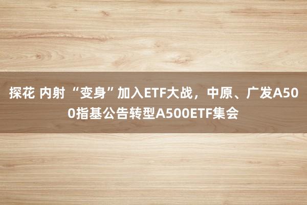 探花 内射 “变身”加入ETF大战，中原、广发A500指基公告转型A500ETF集会