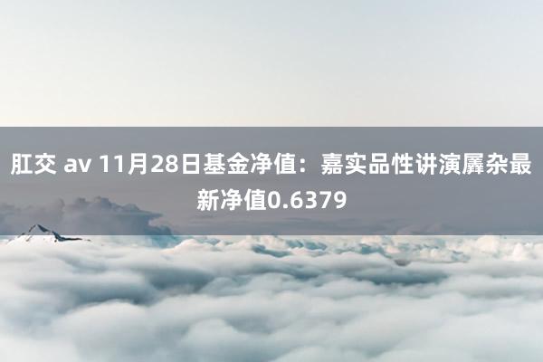   肛交 av 11月28日基金净值：嘉实品性讲演羼杂最新净值0.6379