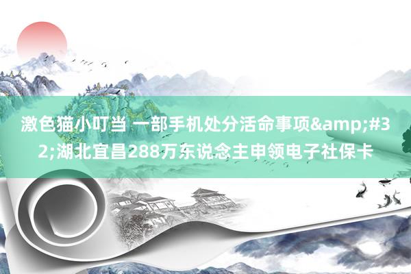 激色猫小叮当 一部手机处分活命事项&#32;湖北宜昌288万东说念主申领电子社保卡