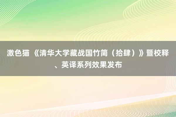 激色猫 《清华大学藏战国竹简（拾肆）》暨校释、英译系列效果发布