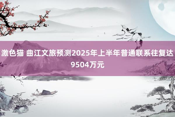 激色猫 曲江文旅预测2025年上半年普通联系往复达9504万元