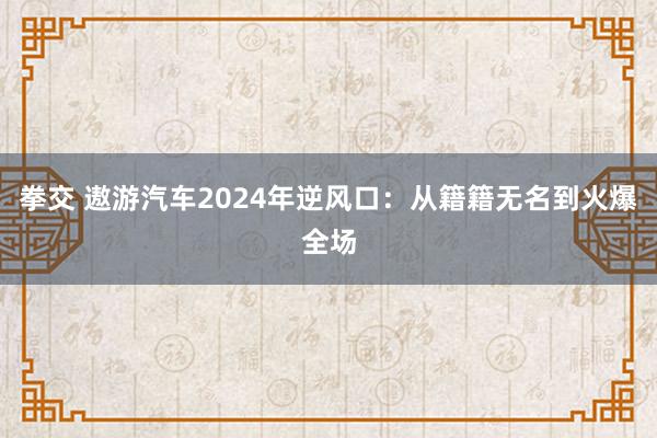 拳交 遨游汽车2024年逆风口：从籍籍无名到火爆全场