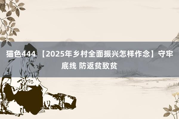 猫色444 【2025年乡村全面振兴怎样作念】守牢底线 防返贫致贫