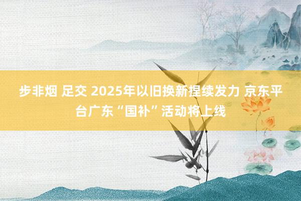 步非烟 足交 2025年以旧换新捏续发力 京东平台广东“国补