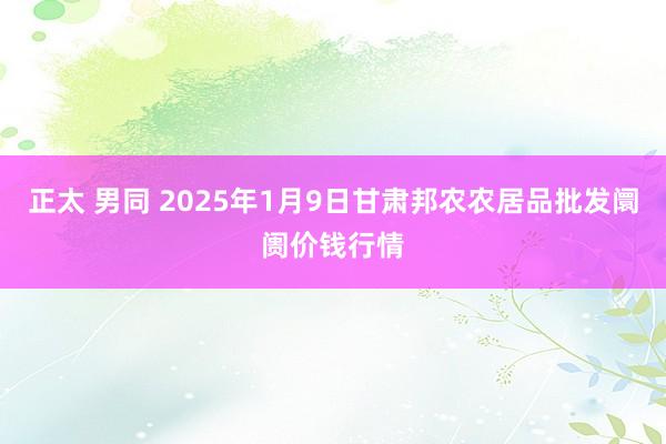 正太 男同 2025年1月9日甘肃邦农农居品批发阛阓价钱行情