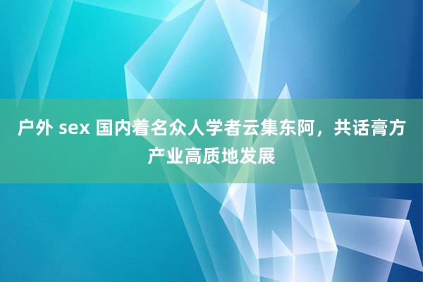 户外 sex 国内着名众人学者云集东阿，共话膏方产业高质地发